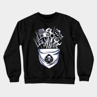 garage on pocket Crewneck Sweatshirt